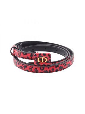 Dior Belt CD Logo Leopard Leather